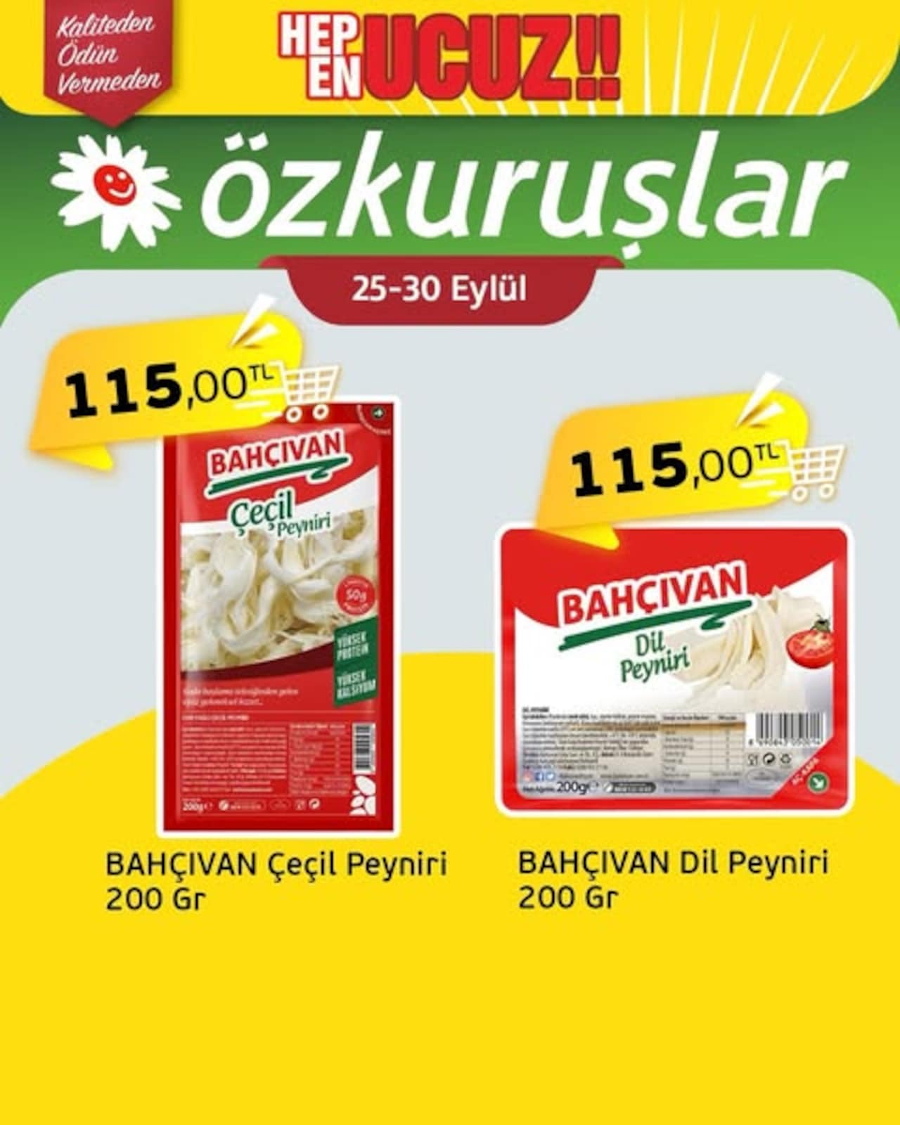 Özkuruşlar Gıda 25 Eylül 2026 İndirim Broşürü