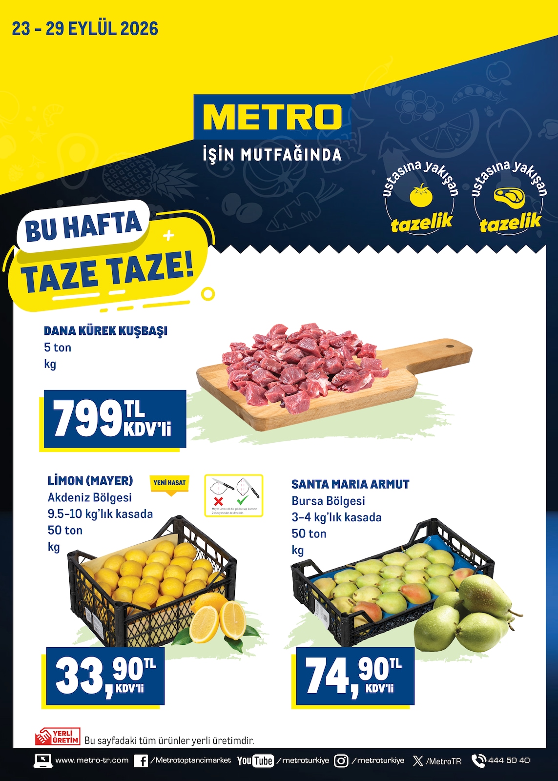 Metro 23 Eylül 2026 Taze Ürünler