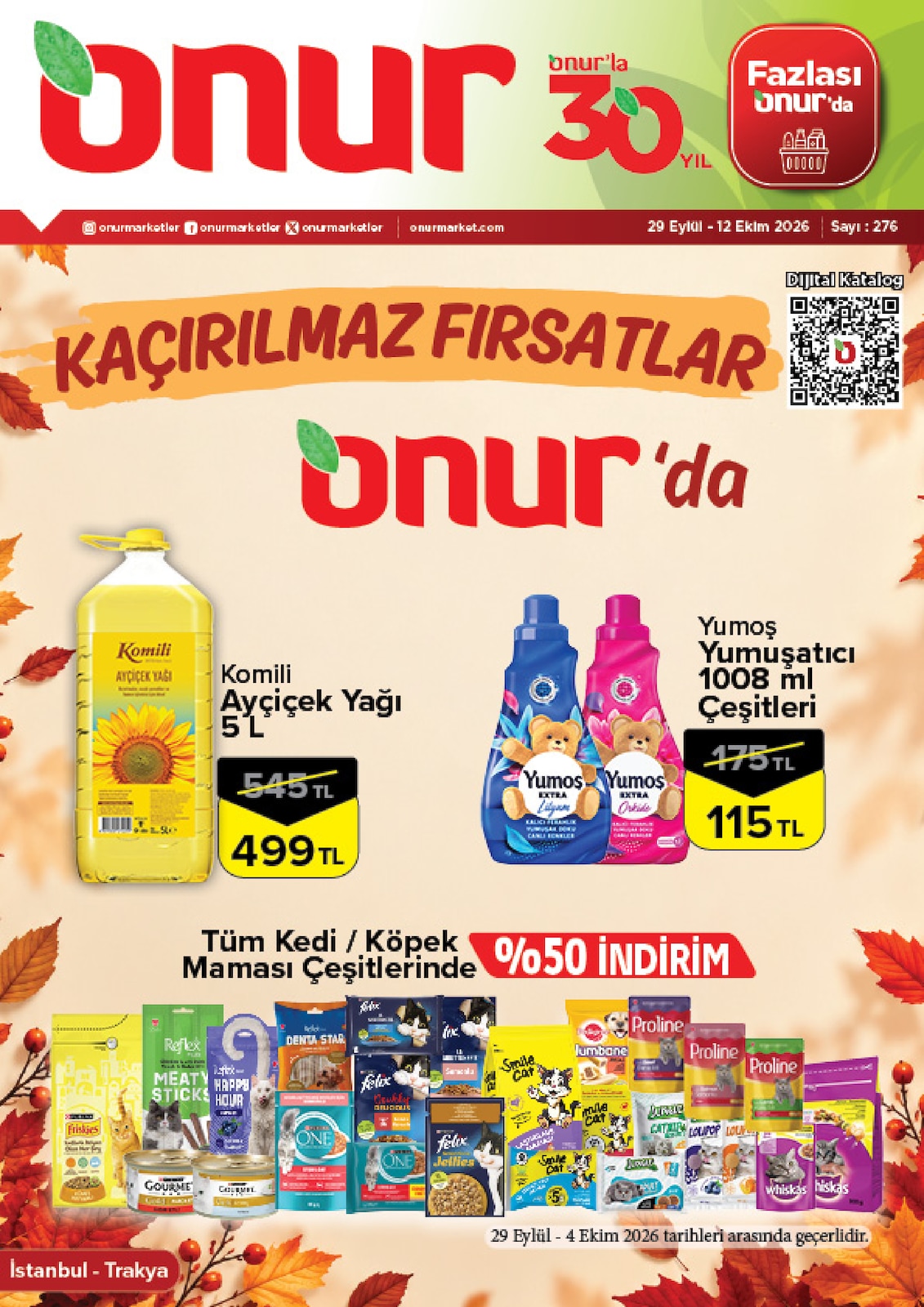 Onur Market 29 Eylül 2026 İndirim Broşürü - İstanbul, Trakya