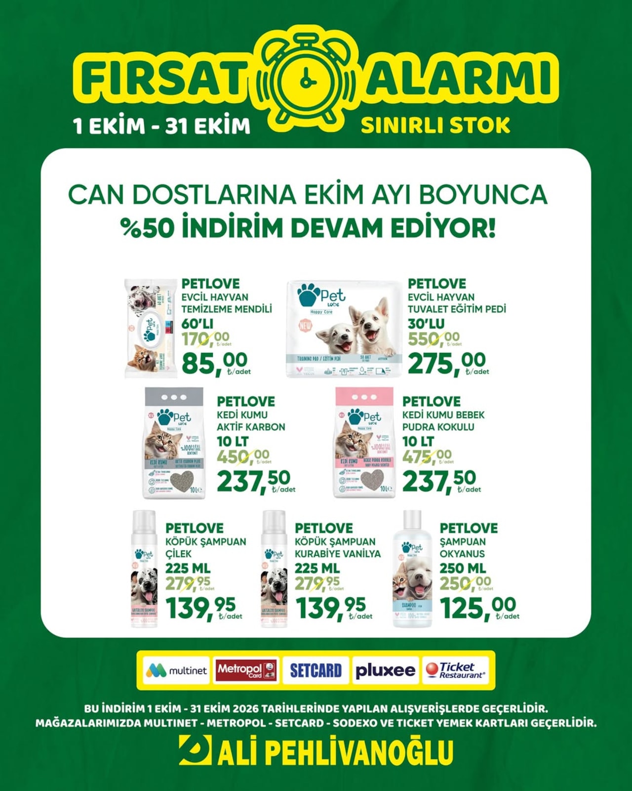 Ali Pehlivanoğlu 1 Ekim 2026 İndirimli Ürünler