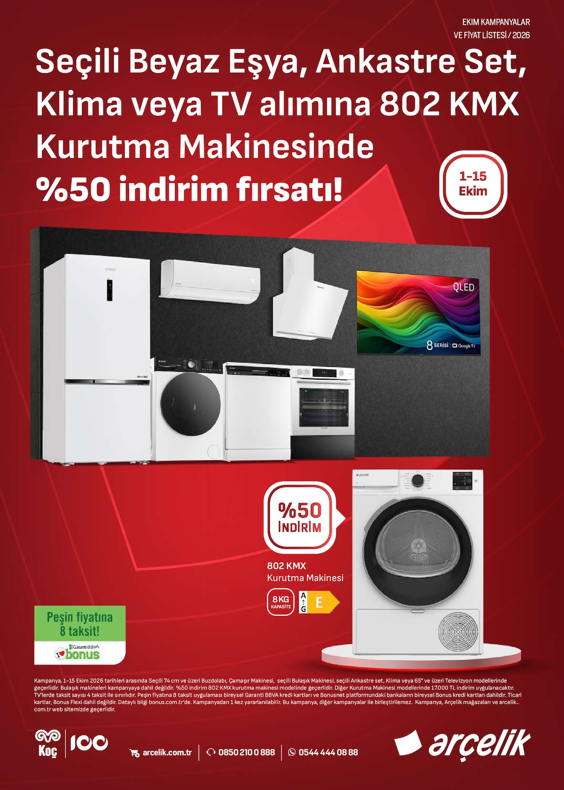 Arçelik 1 Ekim 2026 Kampanyalı Ürünler
