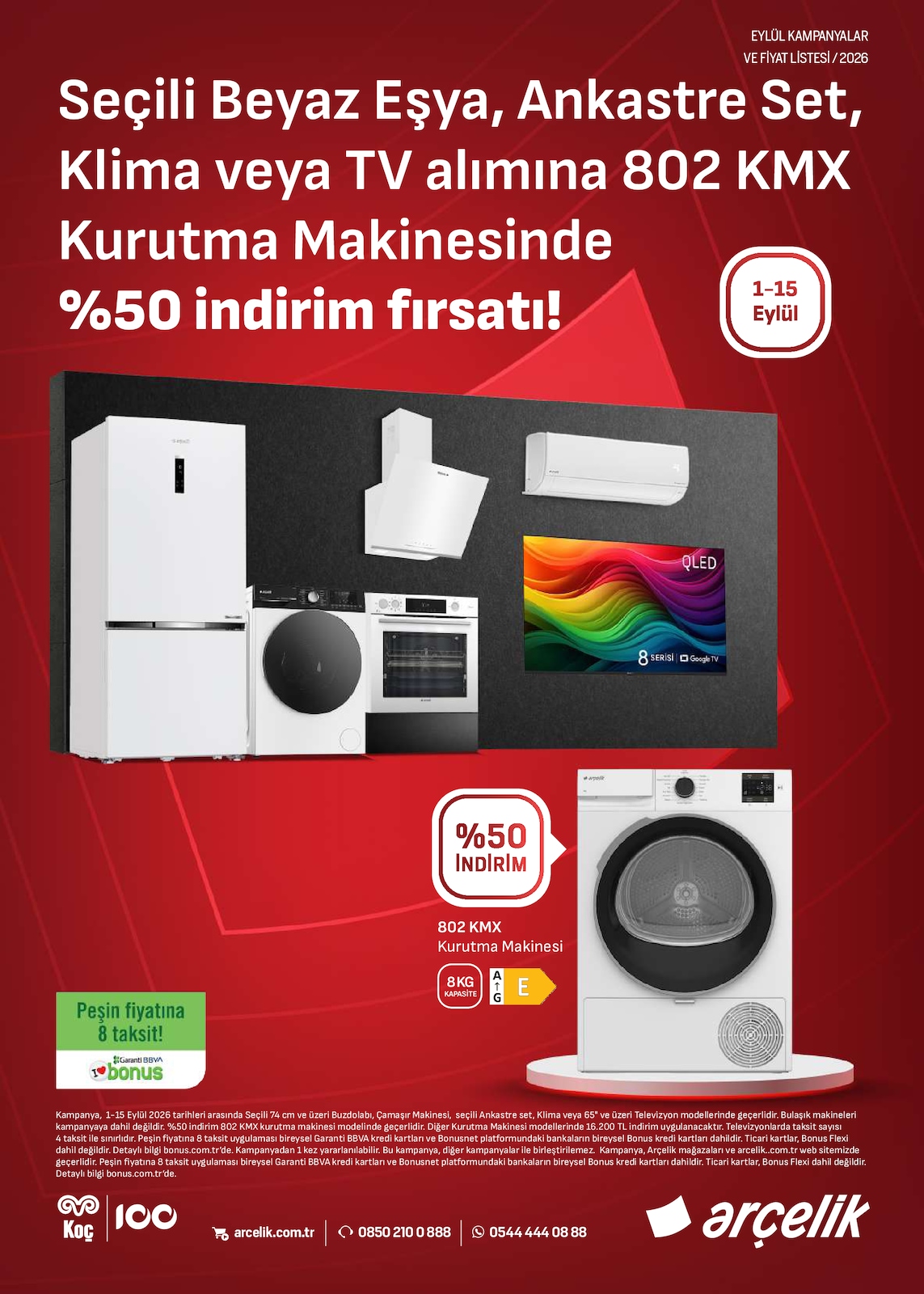 Arçelik 1 Eylül 2026 Kampanyalı Ürünler