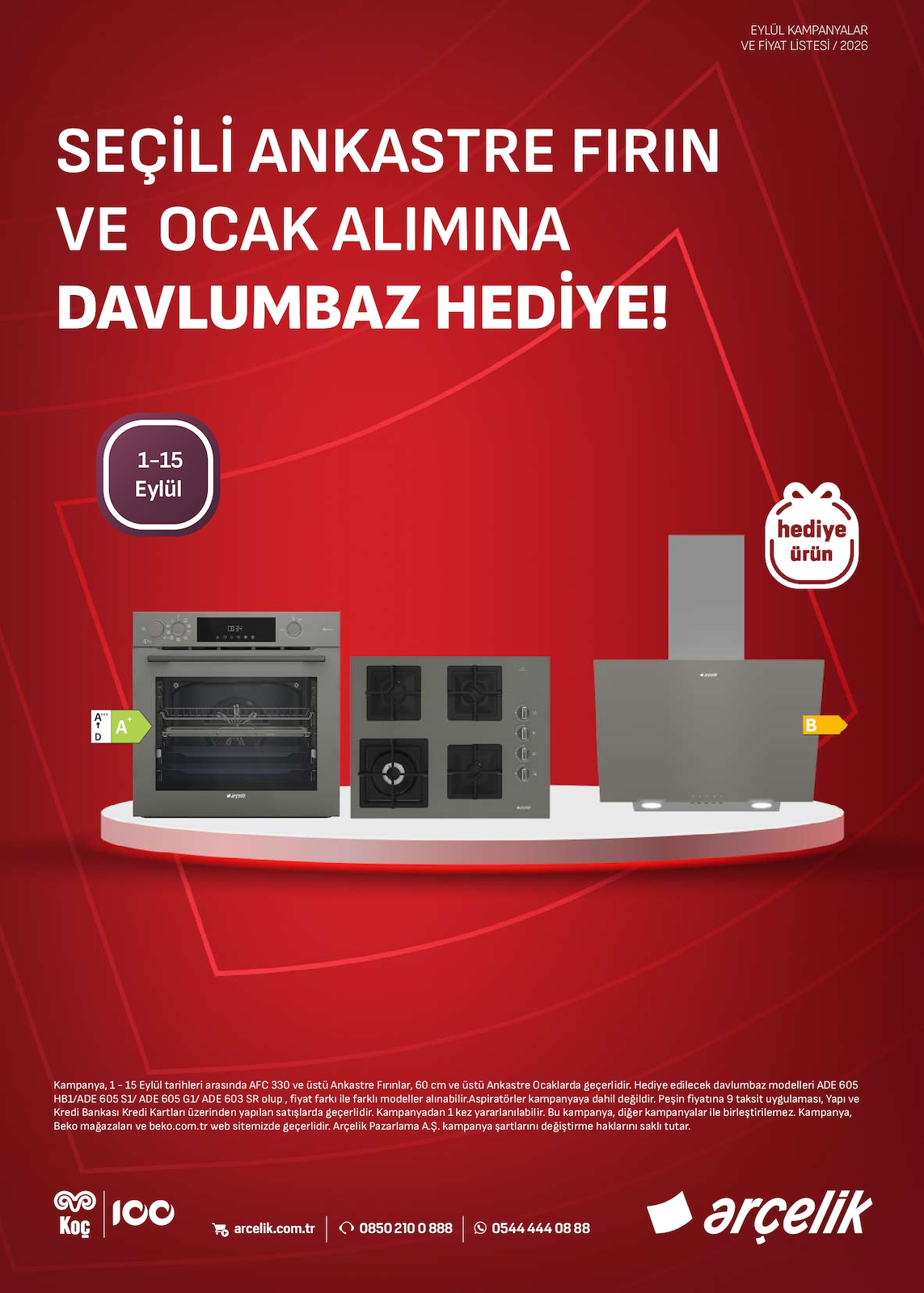 Arçelik 1 Eylül 2026 Ankastre Broşürü