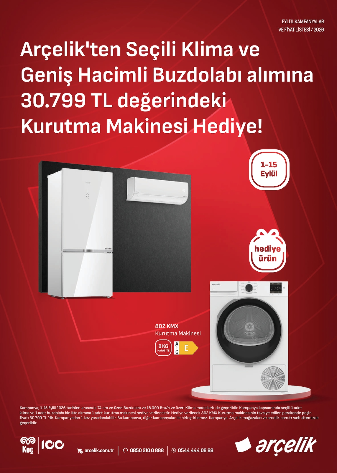 Arçelik 1 Eylül 2026 İklimlendirme Broşürü