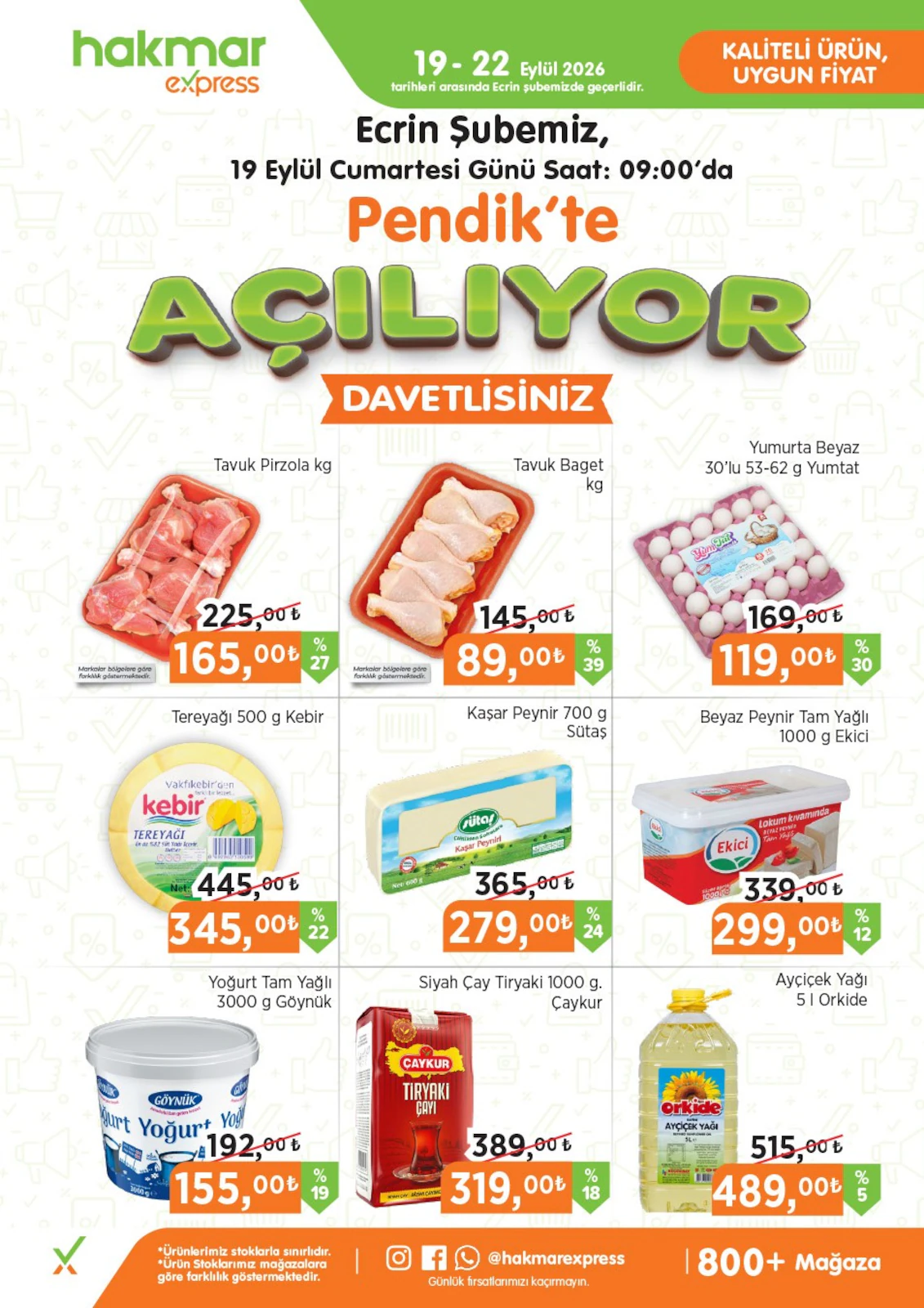 Hakmar Ekspres 19 Eylül 2026 Pendik/Ecrin Mağazası Açılış İndirim Broşürü